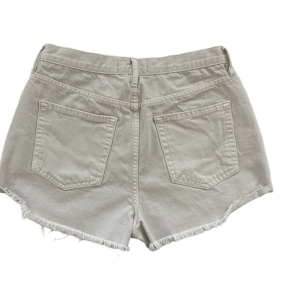 Free People We The Free Cut Off Raw Hem Denim Shorts Ivory High Rise Size 30 - Picture 2 of 10